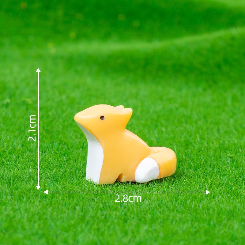 微景观创意仿真木雕小动物萌粒公仔 DIY装饰品配件迷你树脂小摆件