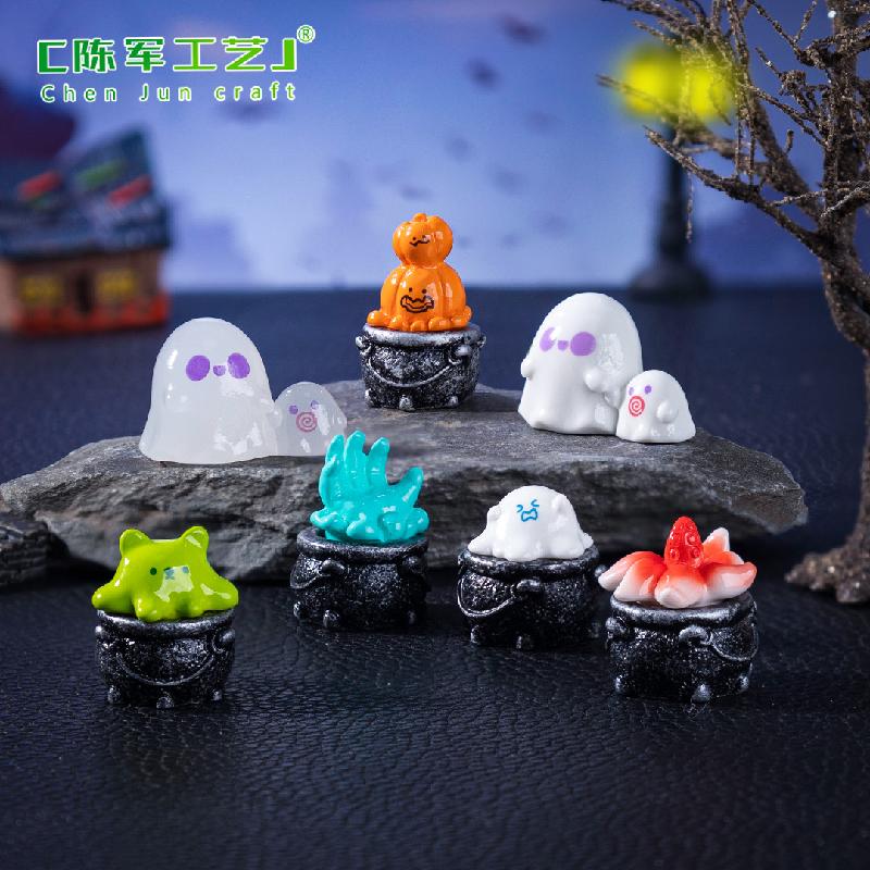 跨境外贸微景观创意女巫坩埚万圣节造景 DIY装饰品配件迷你小摆件