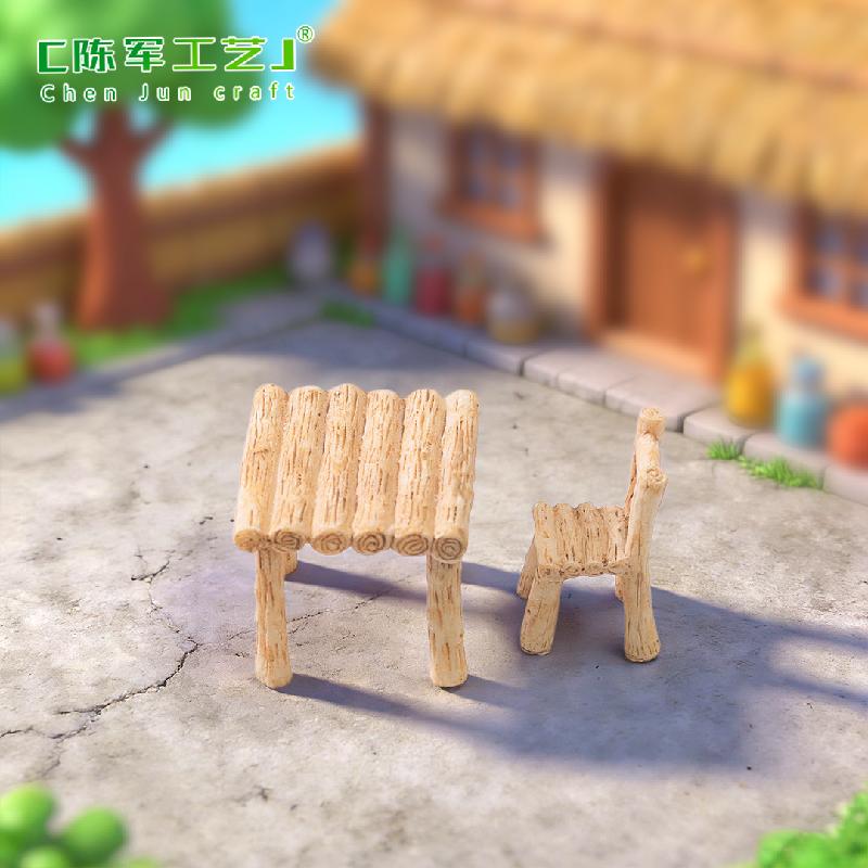 Tiểu cảnh bàn ghế vuông, phụ kiện trang trí cây cảnh mini (ZC-172)