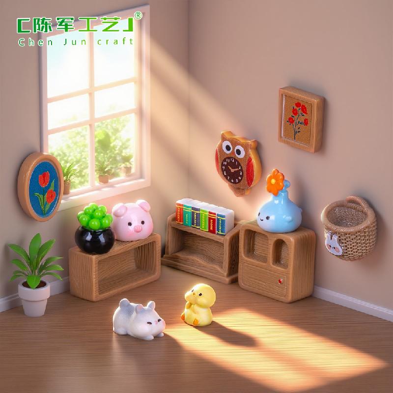 微景观创意壁画多肉盆摘家居娃娃屋 DIY装饰品配件迷你树脂小摆件