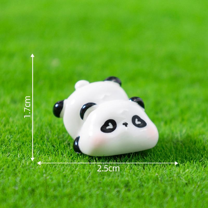 微景观创意可爱植绒公仔肉肉小熊猫萌粒 DIY装饰品配件迷你小摆件
