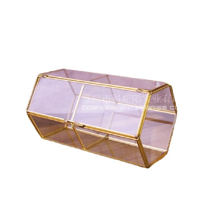 DG-158 Hộp gỗ gắn kín đôi tầng, năm mặt để lưu trữ kính hoa