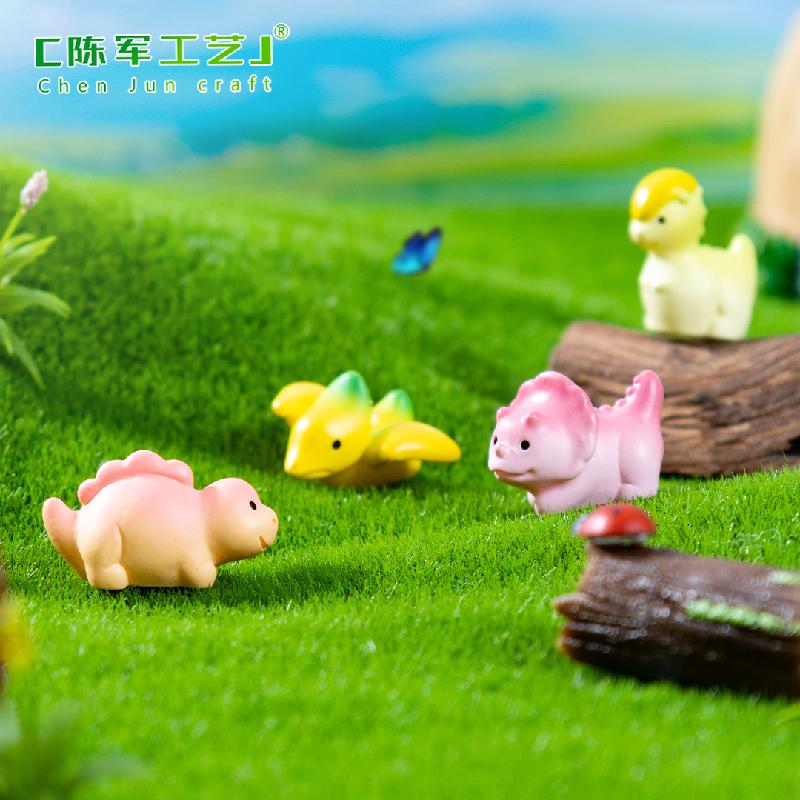 跨境新品微景观创意三角龙剑龙多彩恐龙 DIY装饰品配件迷你小摆件