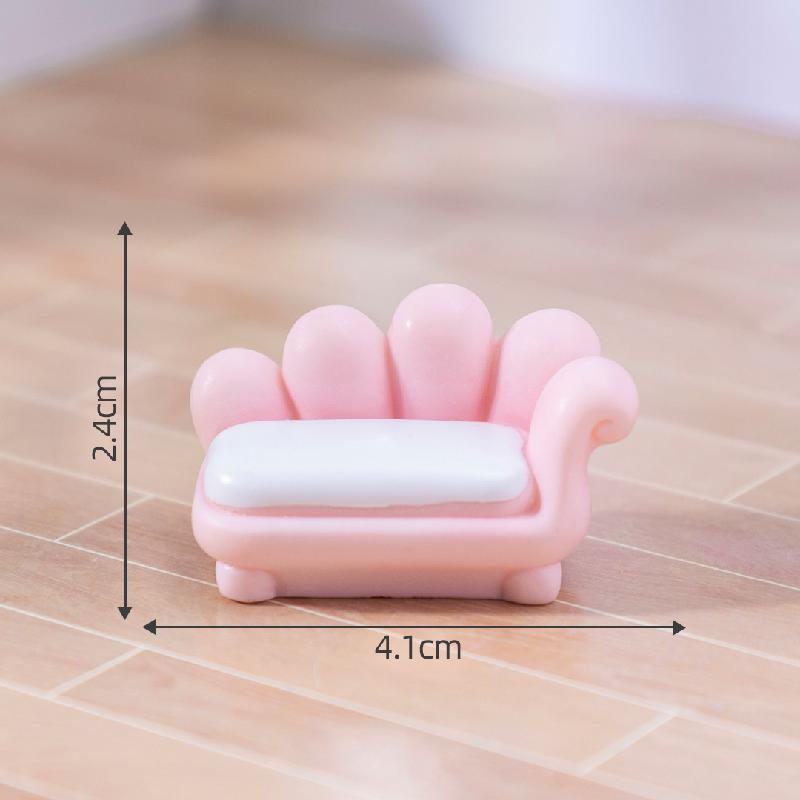 微景观创意可爱粉色沙发衣柜家具娃娃屋 DIY装饰品配件微缩小摆件