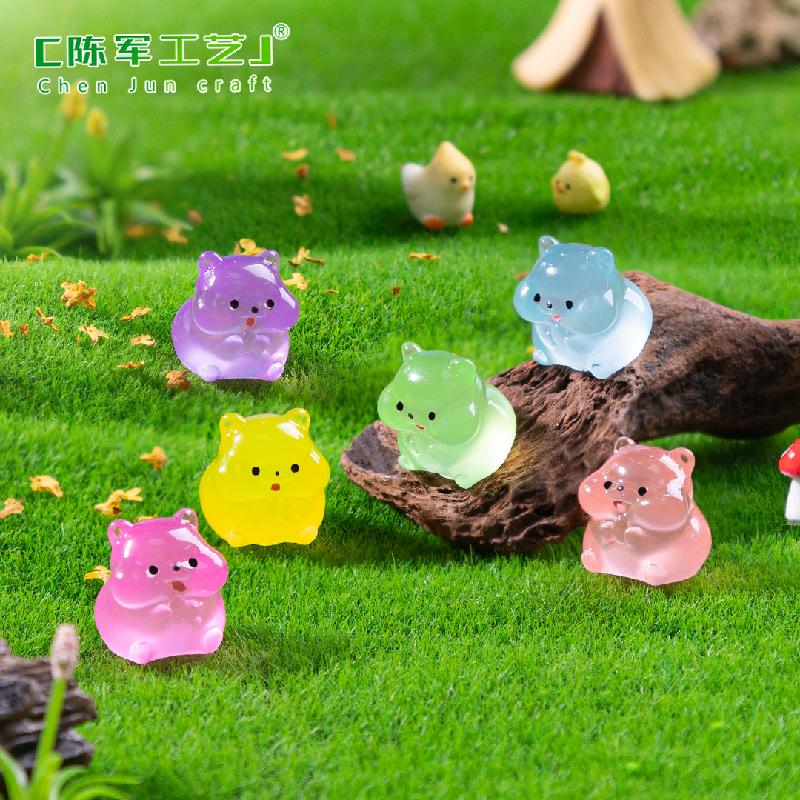 微景观创意可爱夜光胖胖小仓鼠 园艺造景DIY装饰品配件迷你小摆件
