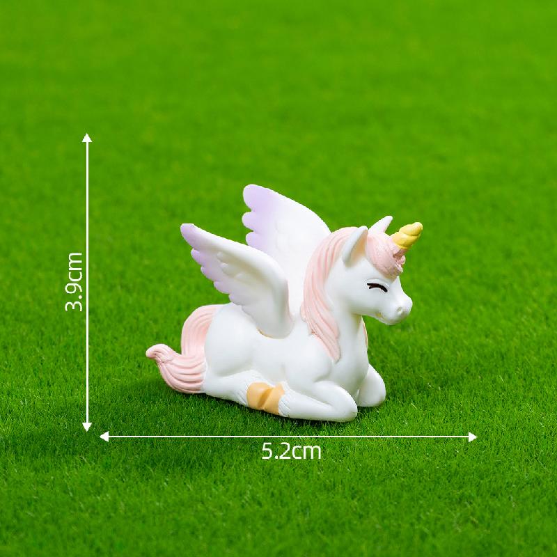 Tiểu cảnh kỳ lân mộng mơ trang trí bánh và xe dễ thương (ZC-1056)