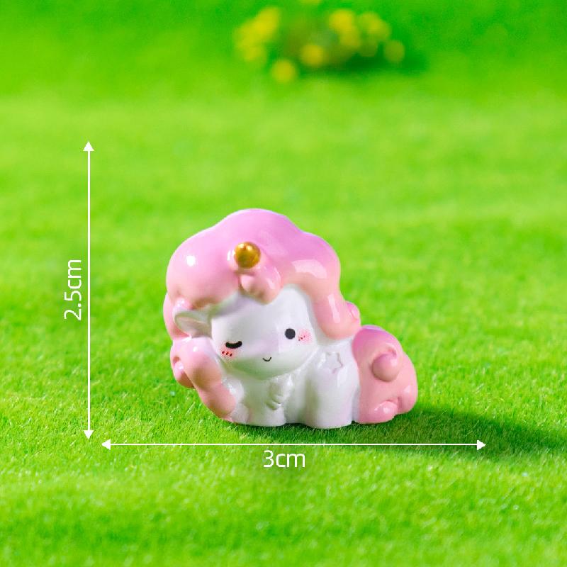 微景观创意彩虹小独角兽萌粒公仔园艺造景 DIY装饰配件迷你小摆件