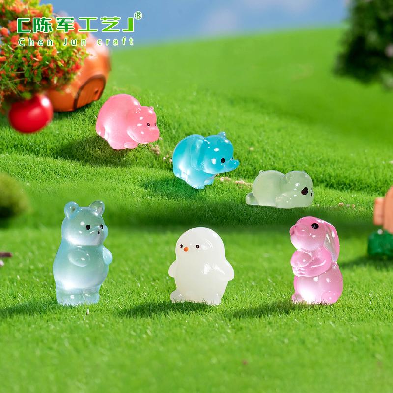 Động vật mini phát sáng – Mô hình thú mini dạ quang trong bình sinh thái (M-1014)