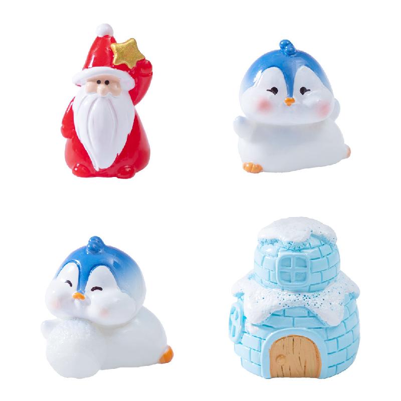 微景观创意可爱圣诞老人企鹅雪地造景 DIY装饰配件迷你桌面小摆件