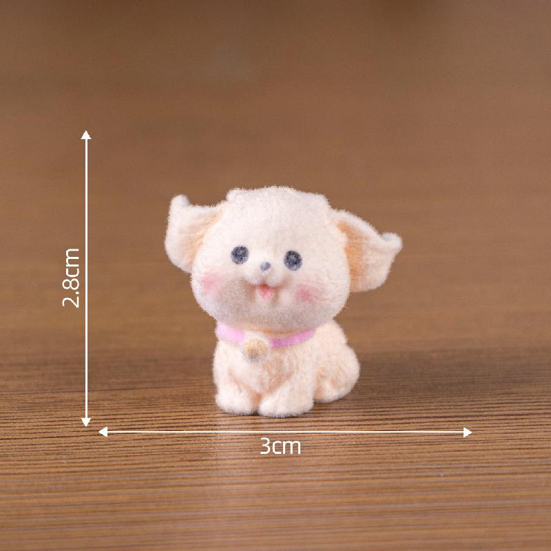 创意植绒比熊小狗公仔萌粒 DIY装饰品钥匙扣包包挂配件迷你小摆件