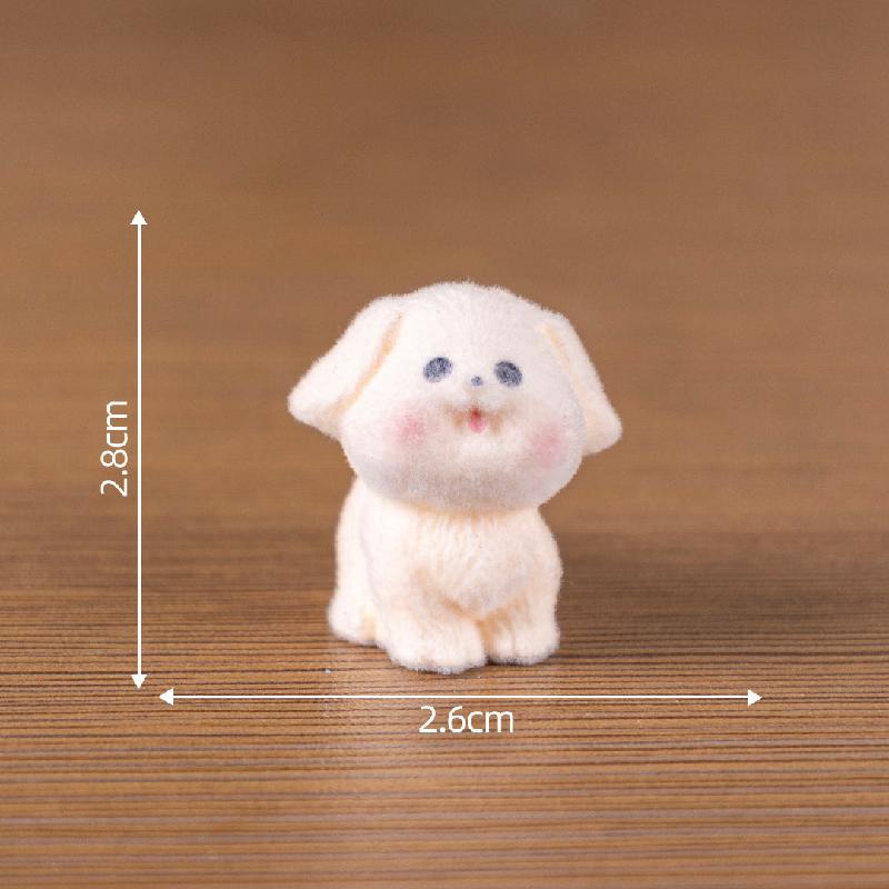 创意植绒比熊小狗公仔萌粒 DIY装饰品钥匙扣包包挂配件迷你小摆件