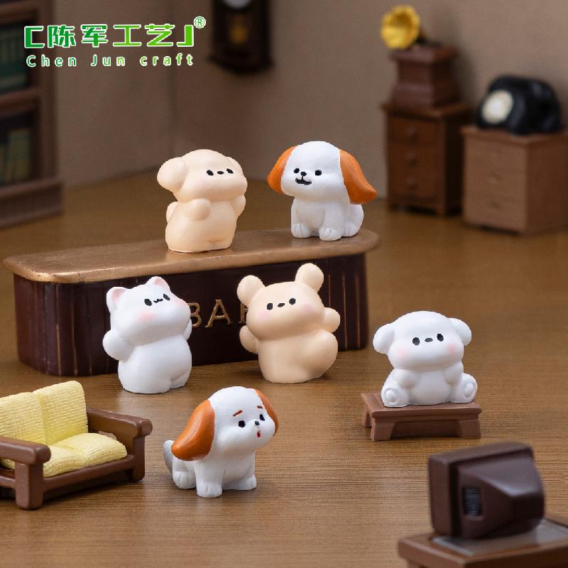 微景观创意可爱小猫小狗公仔娃娃屋 DIY装饰品配件迷你桌面小摆件