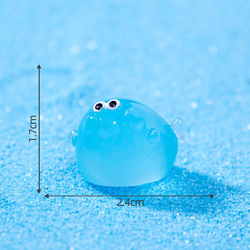 微景观创意夜光胖胖鱼海洋鱼缸造景造景 DIY装饰品配件迷你小摆件