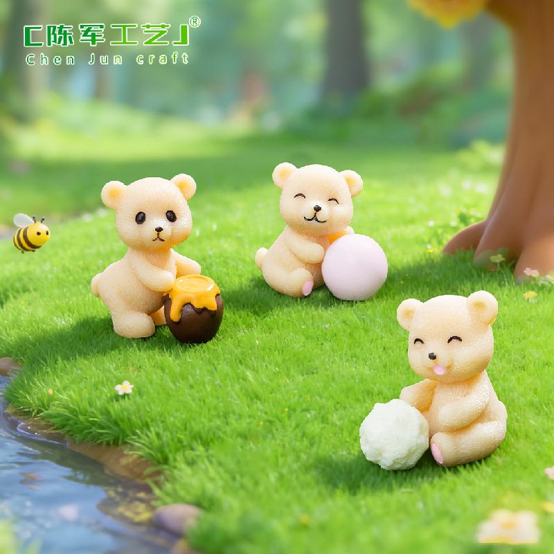Tiểu cảnh gấu nhỏ với bóng tuyết, trang trí cây cảnh dễ thương (ZC-564)