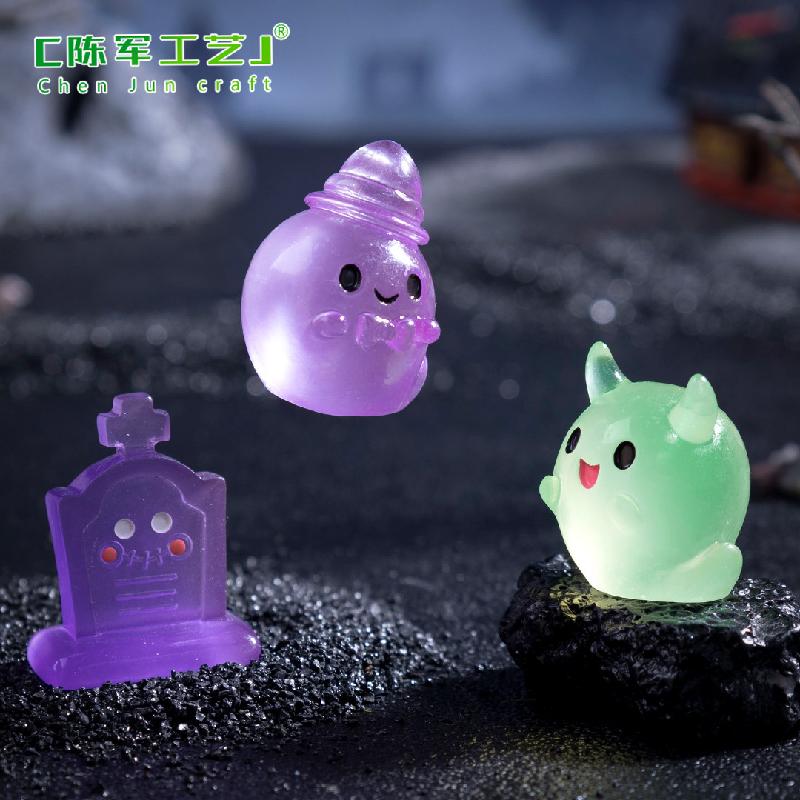 跨境新品微景观创意夜光小怪兽精灵 DIY装饰品配件迷你树脂小摆件