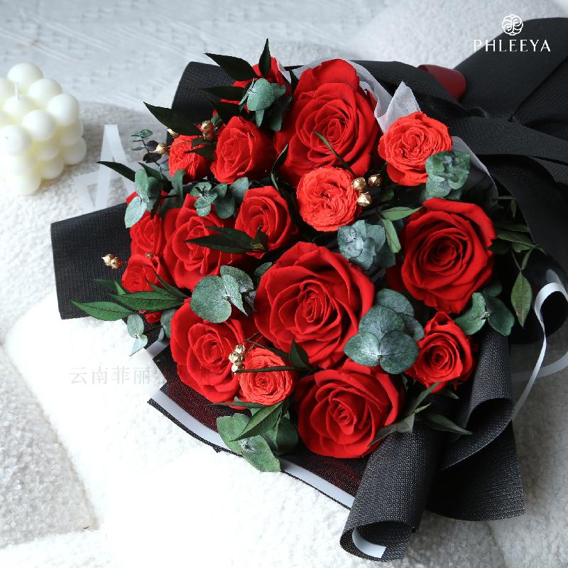 Bó hoa hồng vĩnh cửu quà giáo viên Thất Tịch Valentine cao cấp (HK-40)