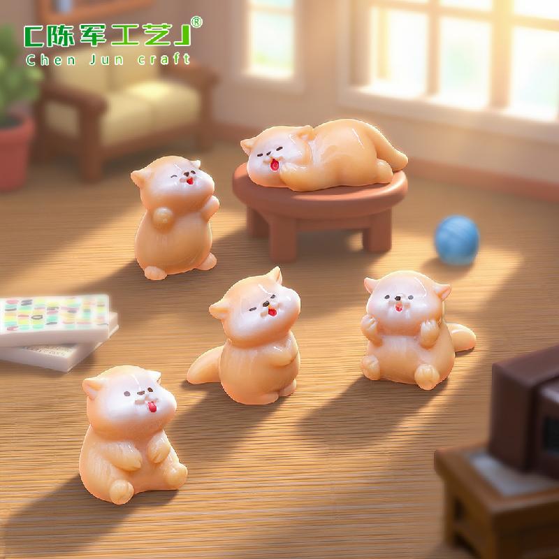 微景观创意可爱小水獭萌粒公仔娃屋 DIY装饰品配件迷你桌面小摆件