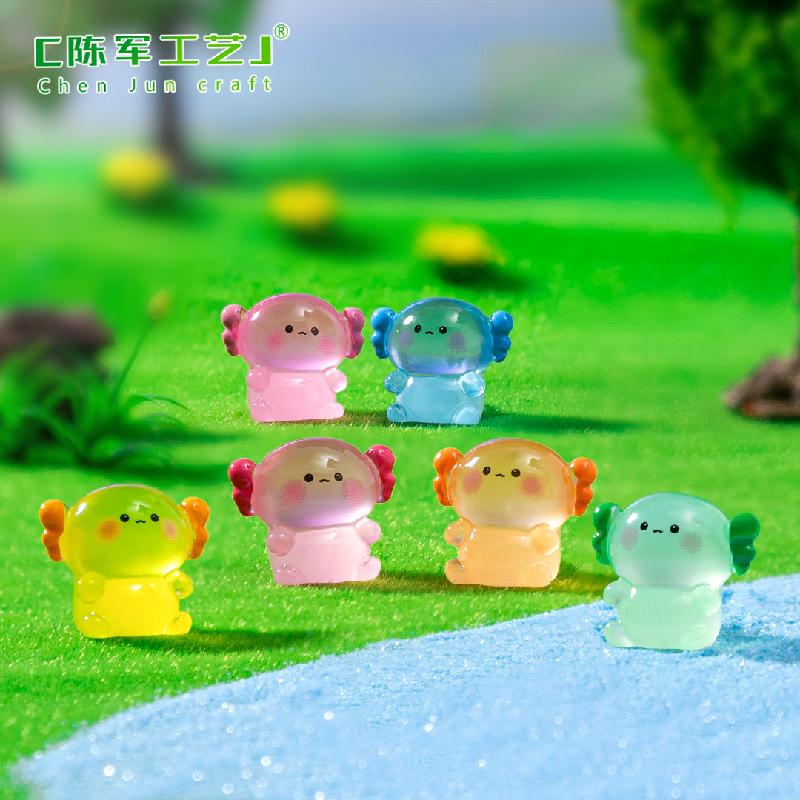 跨境外贸微景观创意夜光胖胖六角龙公仔 DIY装饰品配件迷你小摆件