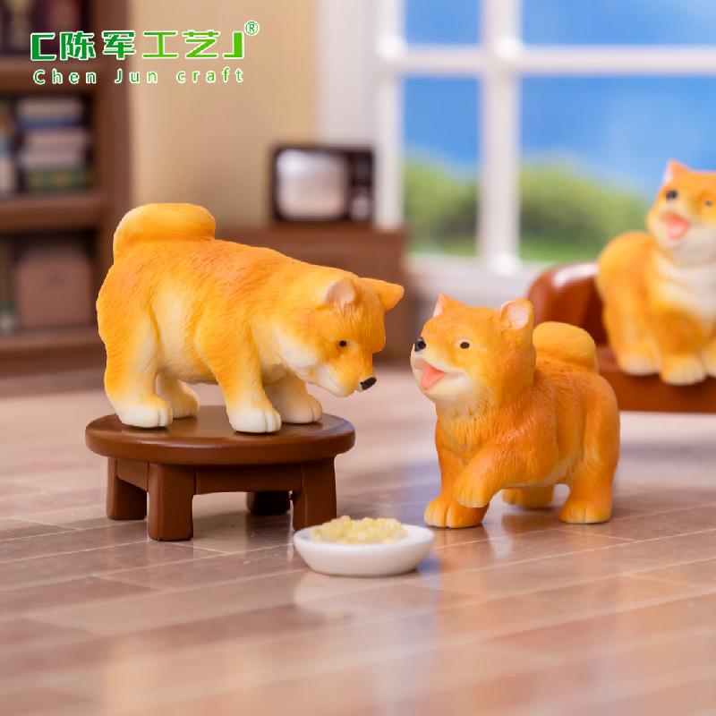 Chó Shiba Inu mini đáng yêu - phụ kiện trang trí DIY, mô hình chó con cho xe ô tô và trang trí bàn nhỏ (ZC-1382)