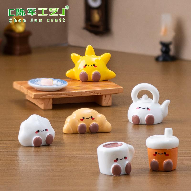 微景观创意治愈小动物牛角包太阳萌粒 DIY装饰品挂配件迷你小摆件