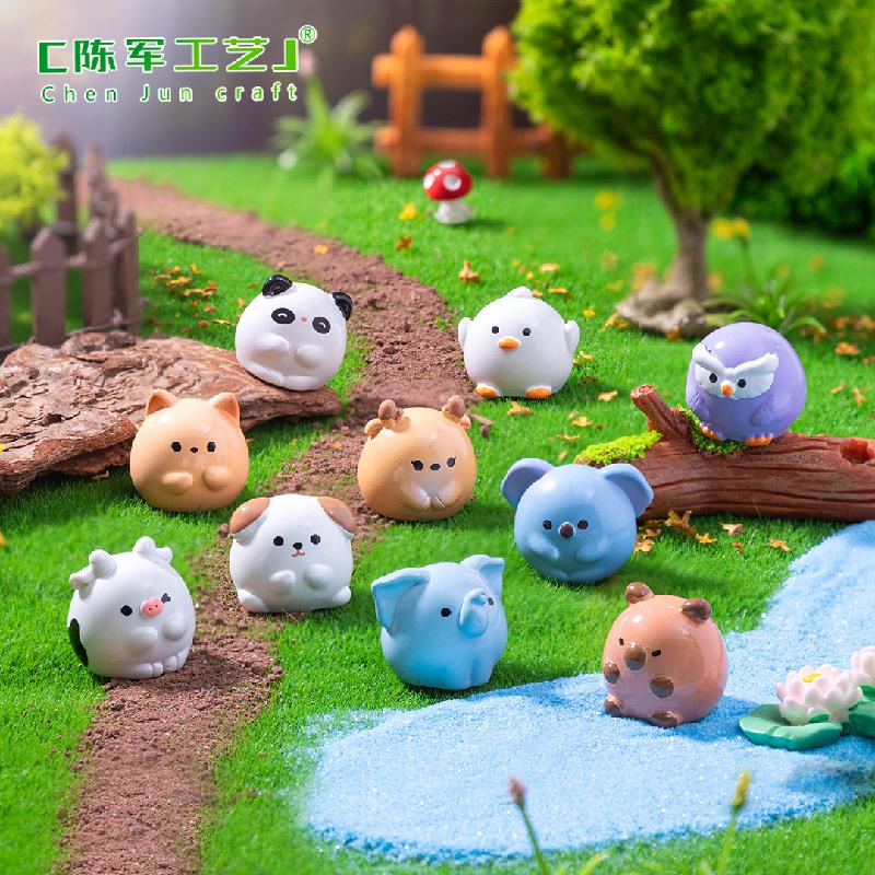 微景观创意可爱圆嘟嘟熊猫小狗小动物 DIY装饰配件迷你桌面小摆件