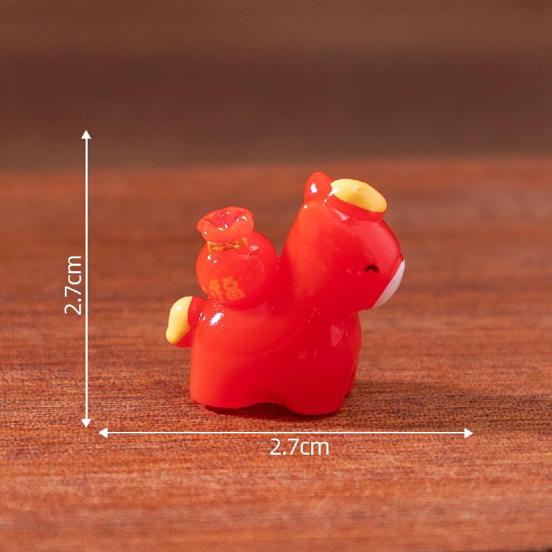 微景观马年新年发财如意小马公仔 娃屋DIY装饰配件迷你桌面小摆件