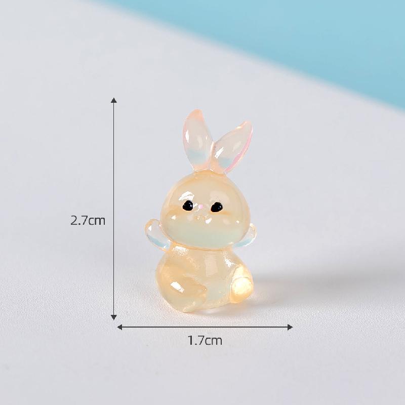 Thỏ phát sáng resin mini trang trí xe và bàn DIY (ZC-743)