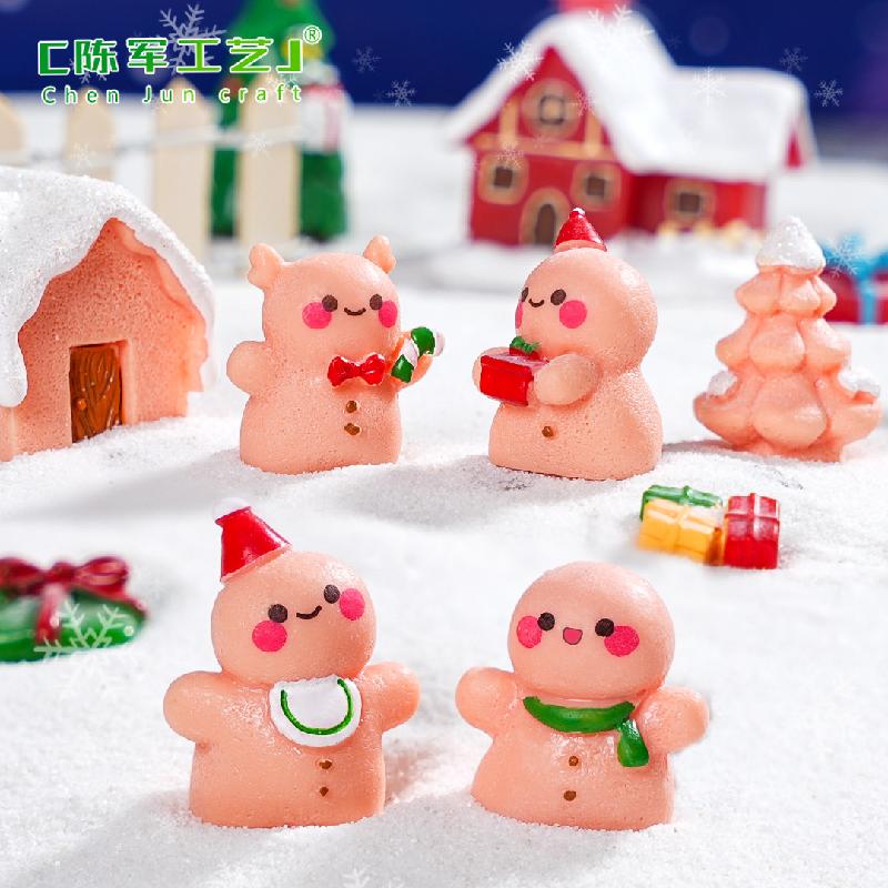 跨境微景观创意圣诞姜饼人公仔节日造景 DIY装饰品配件迷你小摆件