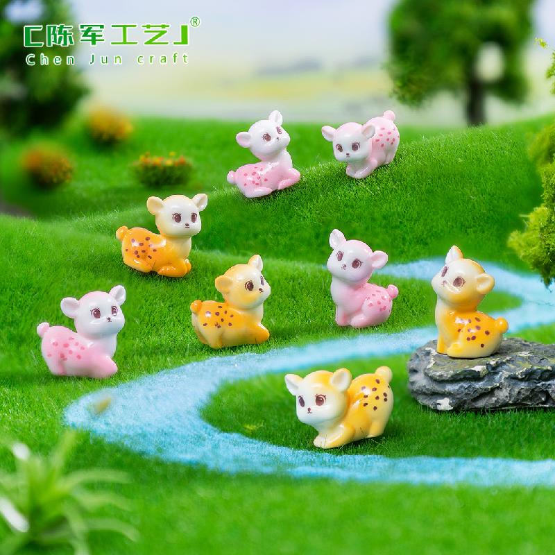 微景观创意如意鹿鹿公仔园艺造景 DIY装饰品挂配件迷你树脂小摆件