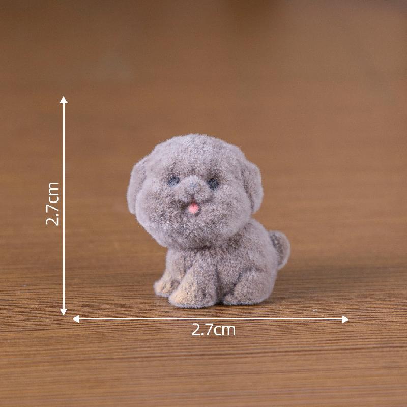 创意植绒比熊小狗公仔萌粒 DIY装饰品钥匙扣包包挂配件迷你小摆件
