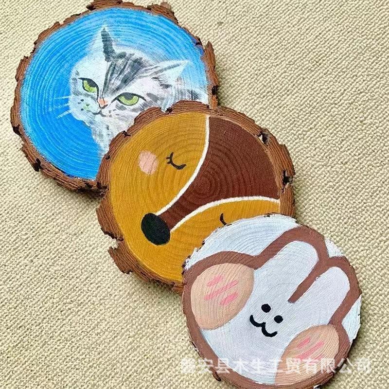 Mảnh gỗ tròn DIY: gỗ nguyên khối, mộc, phẳng, hoàn hảo cho trang trí, nền và vẽ tay, nhập khẩu số lượng lớn.