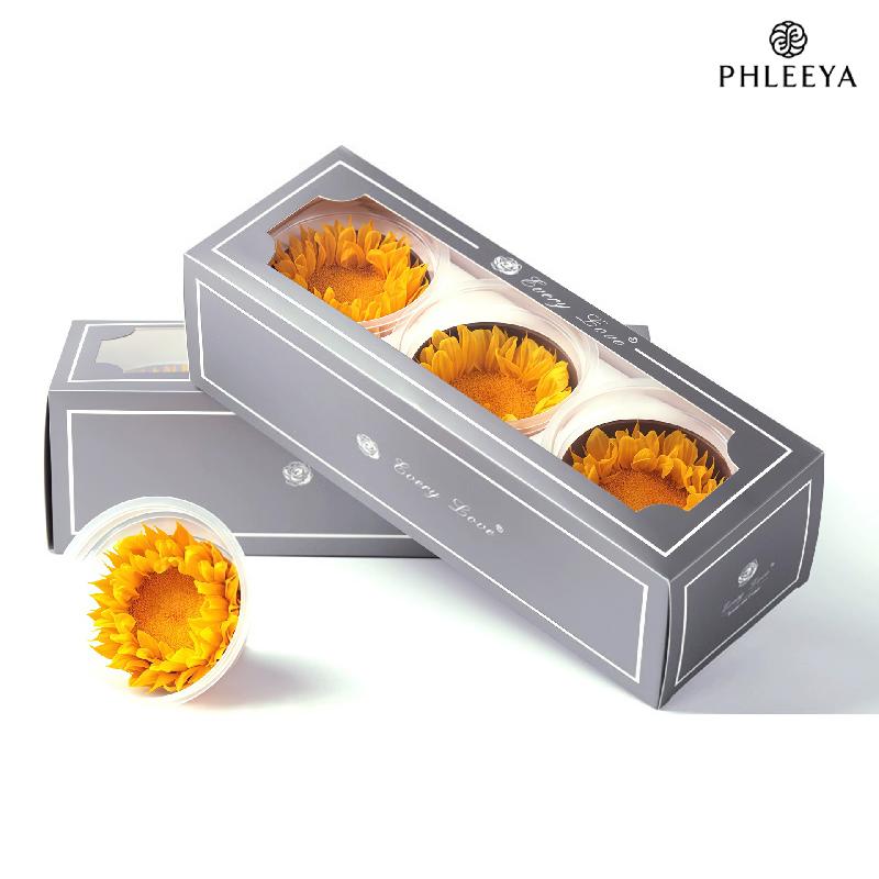 Hoa hướng dương vĩnh cửu 7–8cm 3 bông DIY hoa khô quà tặng (HK-20)