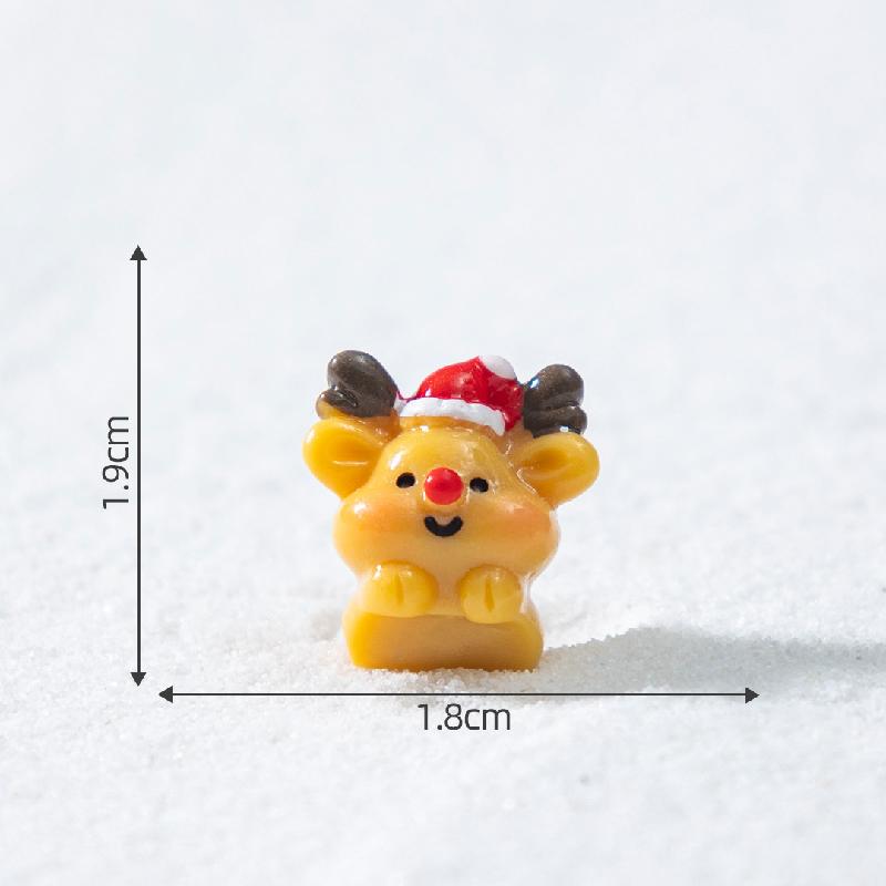 跨境新品圣诞雪人小鹿萌粒雪地造景 DIY装饰品配件迷你桌面小摆件