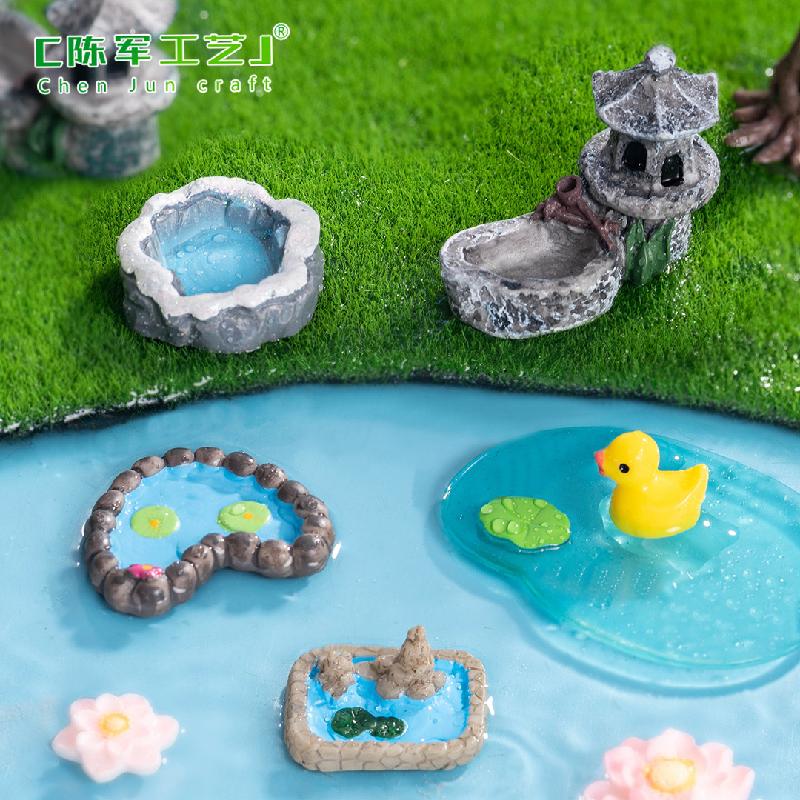 苔藓微景观创意仿真水池塔楼园艺造景 DIY装饰配件微缩迷你小摆件
