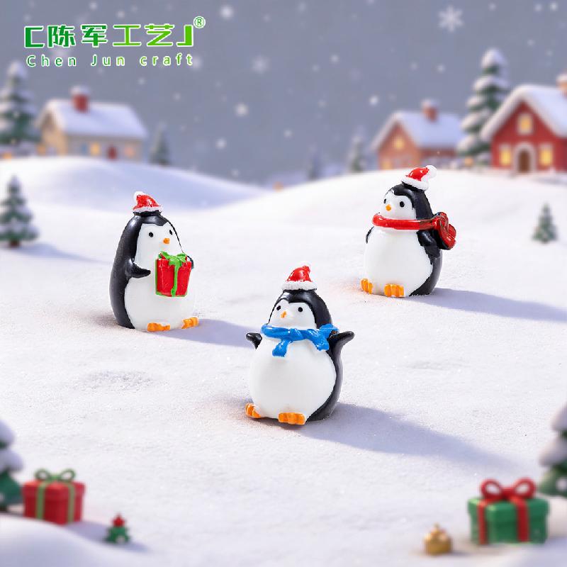 Tiểu cảnh chim cánh cụt Noel, phụ kiện trang trí dễ thương mini (ZC-560)