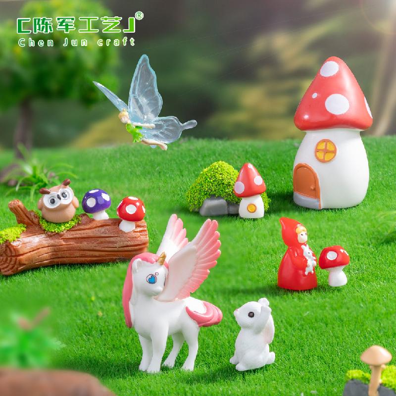跨境外贸微景观创意独角兽精灵园艺造景 DIY装饰品配件迷你小摆件