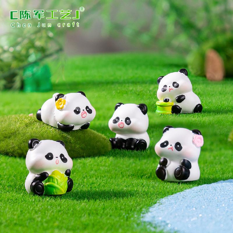 微景观创意可爱熊猫公仔园艺造景 DIY装饰品挂配件迷你桌面小摆件