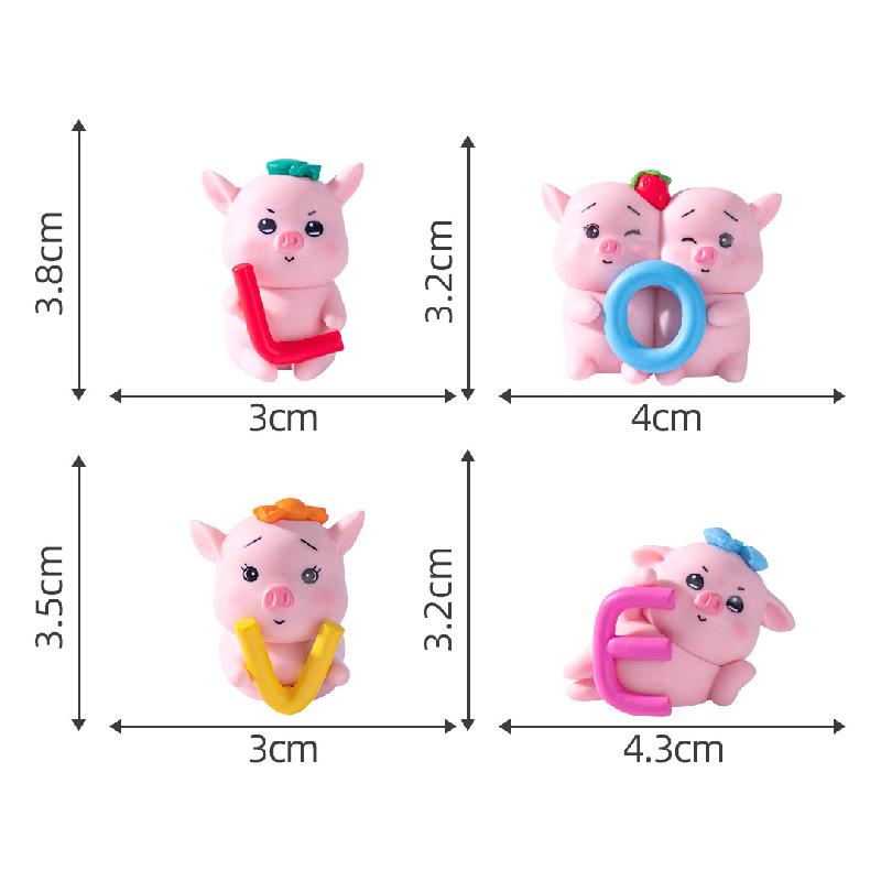 微景观创意字母LOVE小猪园艺造景 DIY装饰配件迷你车载桌面小摆件