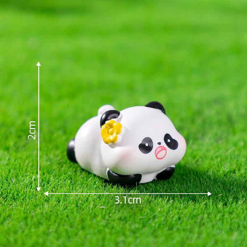 微景观创意可爱熊猫公仔园艺造景 DIY装饰品挂配件迷你桌面小摆件