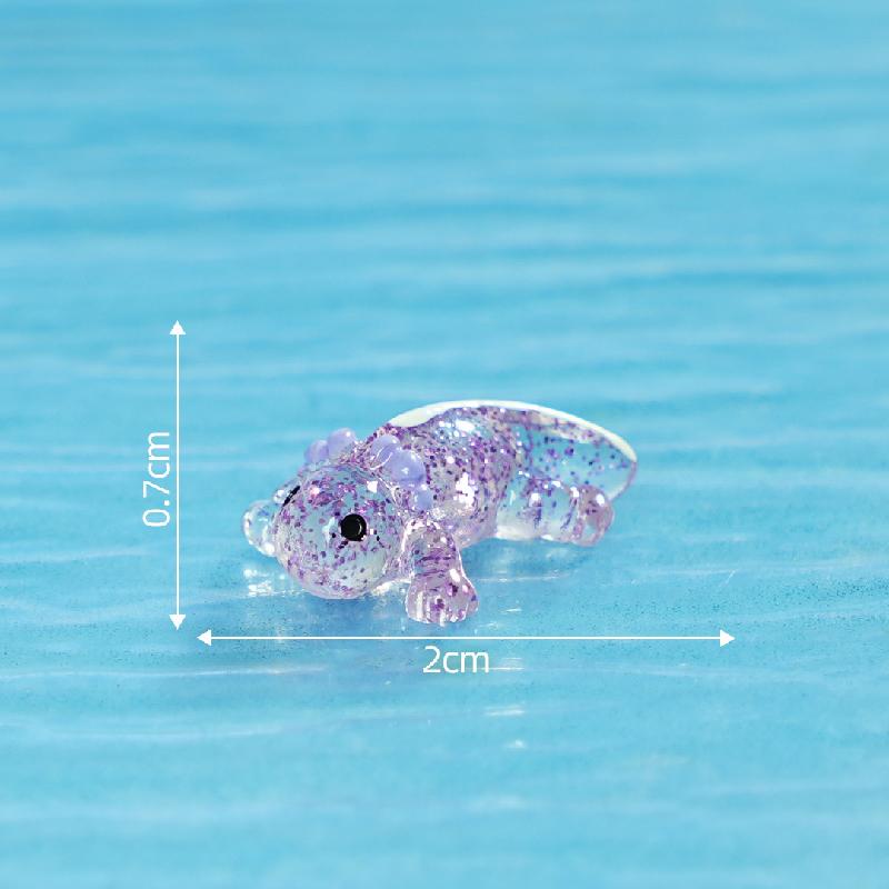 跨境新品微景观创意细闪动物乌龟蝾螈 DIY装饰配件迷你树脂小摆件