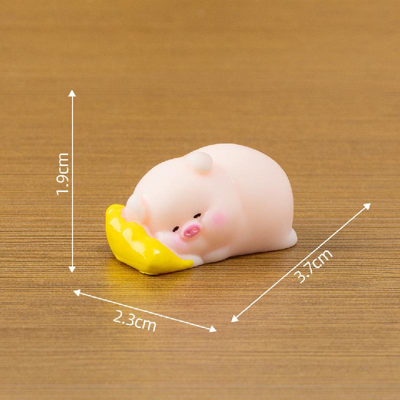 Tiểu cảnh heo con đáng yêu, phụ kiện trang trí xe hơi mini (ZC-472)