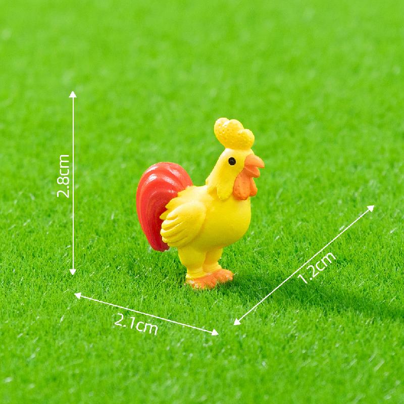Tiểu cảnh gia đình gà mini PVC trang trí chậu cây DIY (ZC-953)