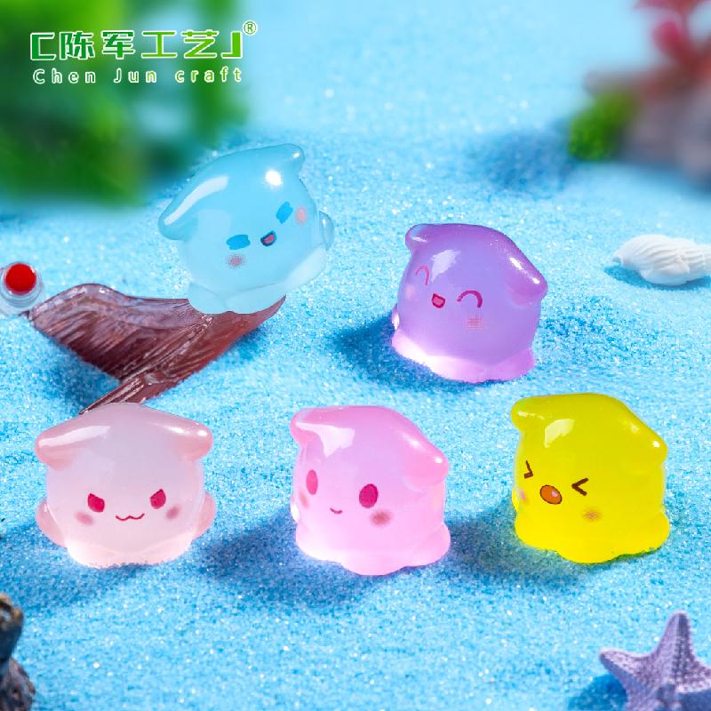 跨境外贸微景观夜光可爱小章鱼海洋造景 DIY装饰品配件迷你小摆件