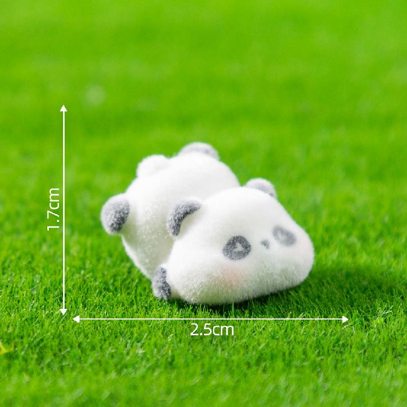 微景观创意可爱植绒公仔肉肉小熊猫萌粒 DIY装饰品配件迷你小摆件