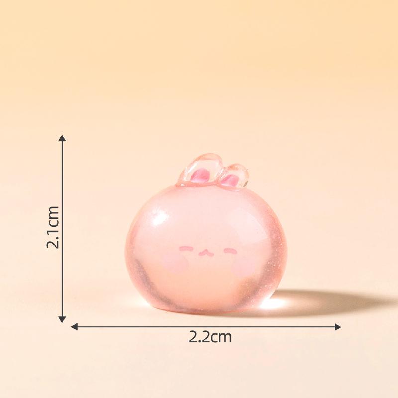 跨境新品微景观创意夜光小猫兔子动物头 DIY装饰品配件迷你小摆件