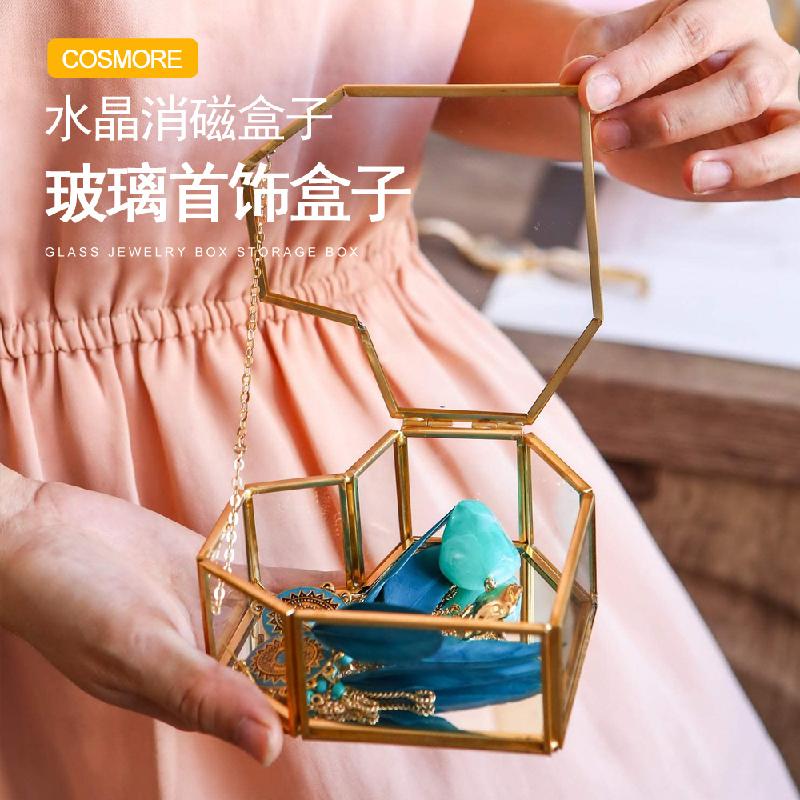 Chậu Đa Giác DG-35 Hộp trang sức nhỏ phong cách Á Đông cổ điển, sáng tạo, tình yêu, thủy tinh