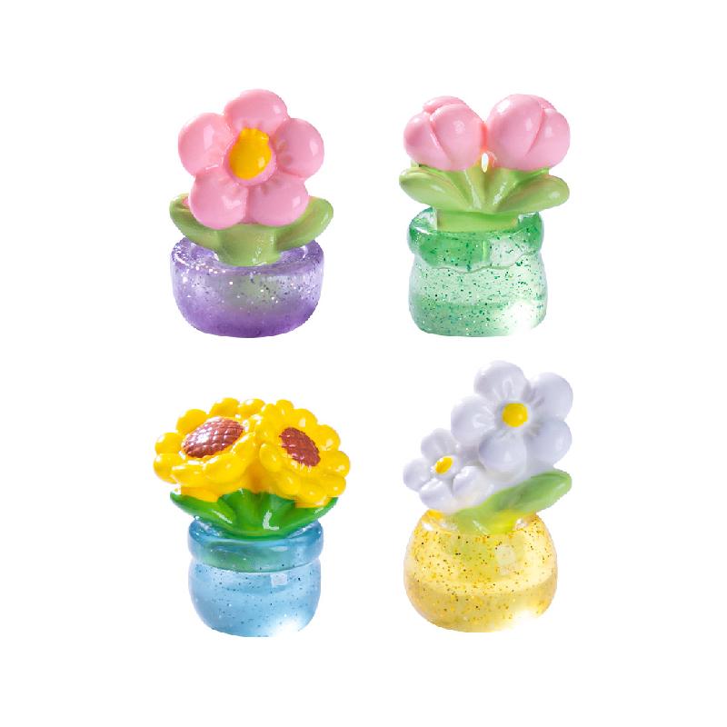 微景观创意可爱向日葵郁金香鲜花 DIY装饰配件迷你车载桌面小摆件