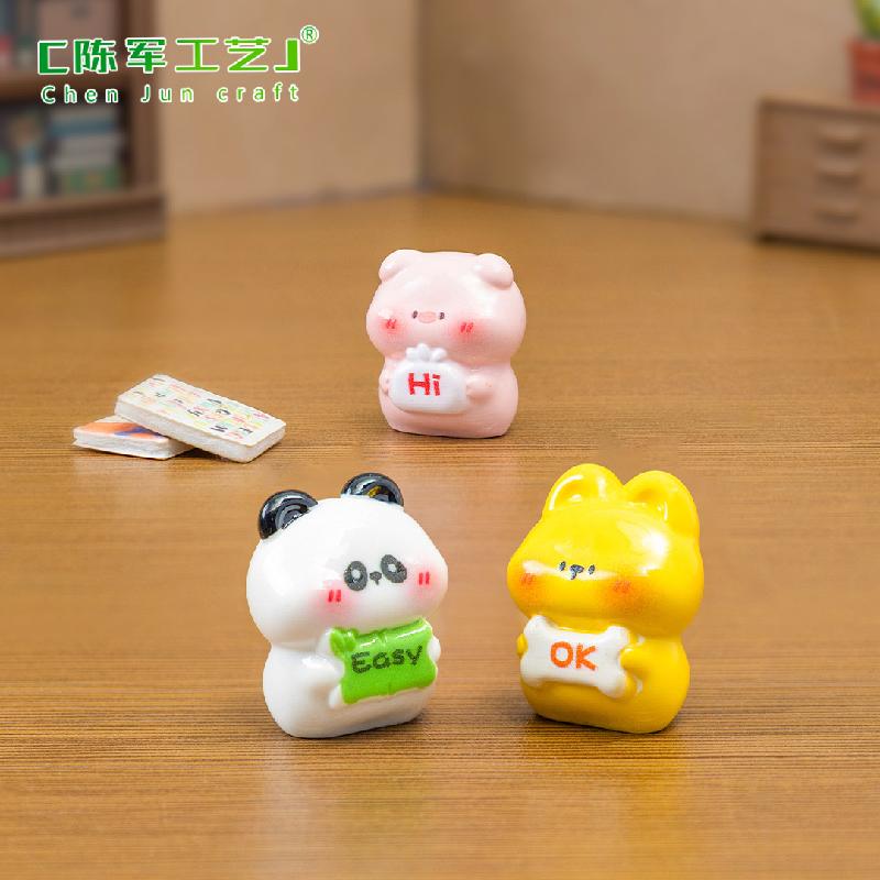Động vật cầm bảng mini heo chó trang trí (PK-740)