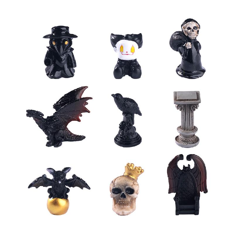 Tiểu cảnh hề xương Halloween, DIY, phụ kiện resin tiểu cảnh mini đáng yêu (ZC-572)