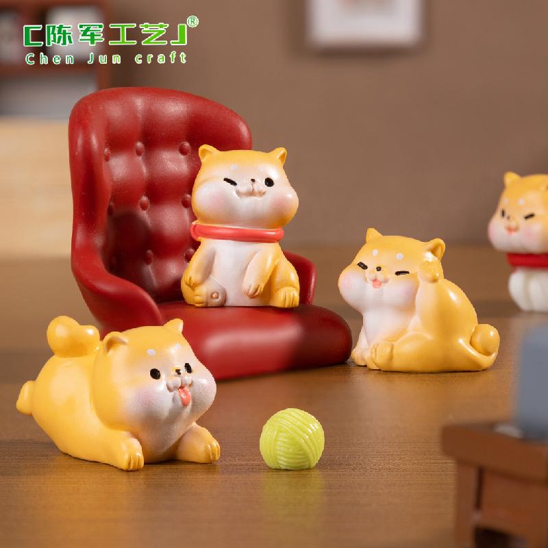 微景观创意可爱调皮小狗娃娃屋 DIY装饰品配件迷你车载桌面小摆件